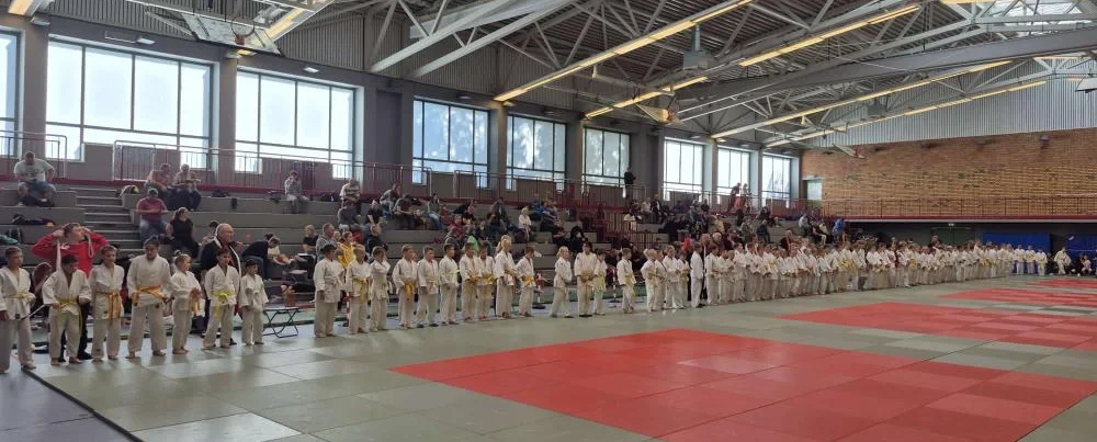 Knapp 250 Athleten aus 23 Vereinen fanden sich auf den Grimmener Tatami ein (Foto: ZVG)