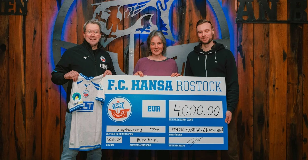 F.C. Hansa unterstützt Präventionsprojekt: 4.000 Euro für „HALTestelle“