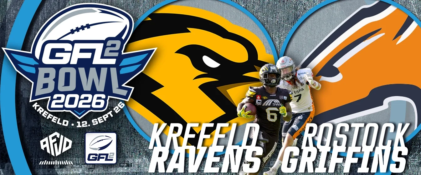 Grafik GFL-Finalspiel: Krefeld Ravens vs. Rostock Griffins