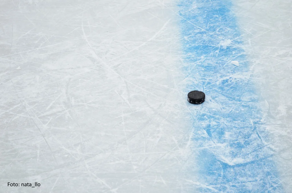 Puck auf der Eisfläche
