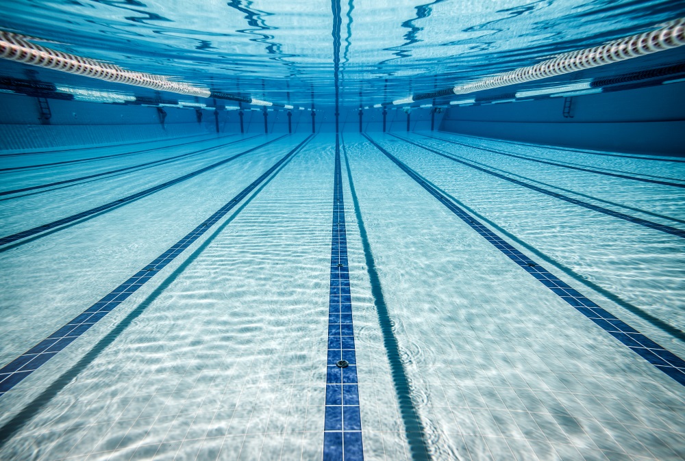50 Meter Schwimmbecken in der Unterwassersicht