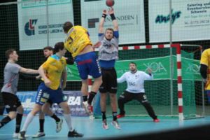 Mark Mathias Pedersen (3) in Aktion; Foto: P. Bohne | Handball aus Schwerin