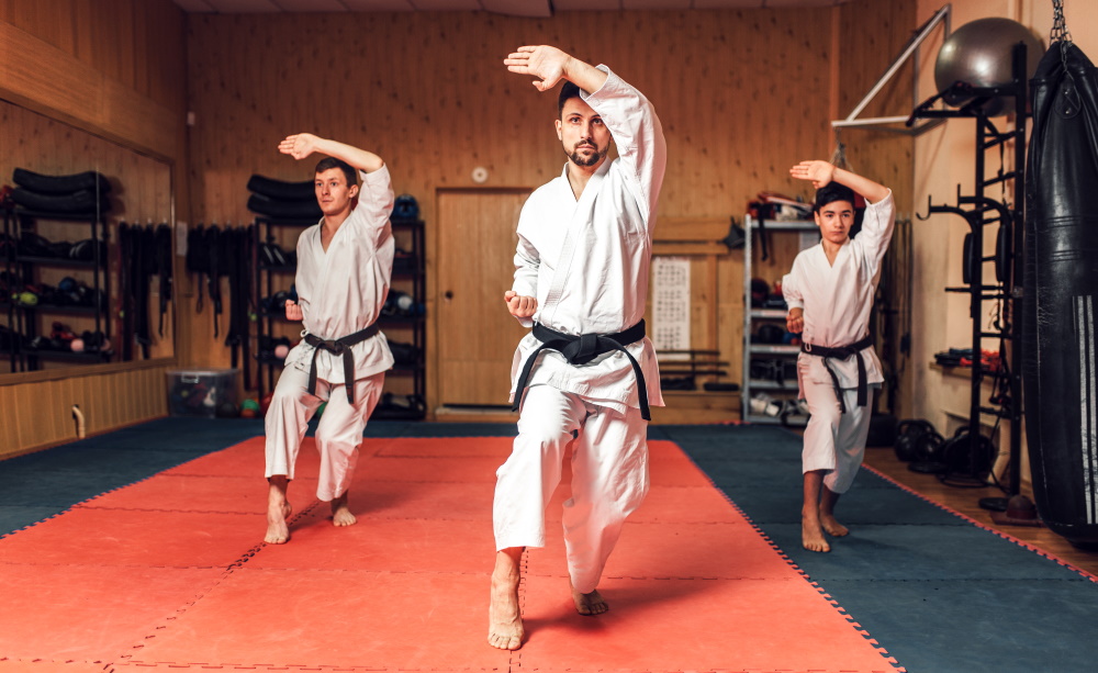 Kampfkünstler beim Training im Dojo
