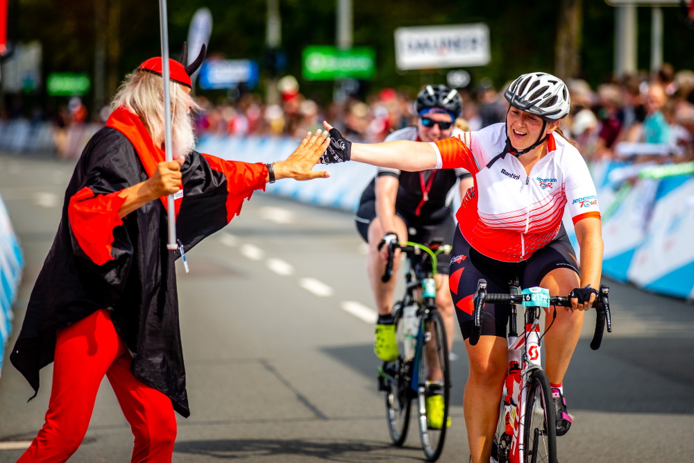 Mit einem vielfältigen Rahmenprogramm rund um das Profirennen wird bei der Deutschland Tour das Fahrrad gefeiert. Foto: © GFR Henning Angerer