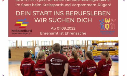 Bundesfreiwilligendienst Kreisportbund & Sportjugend Vorpommern-Rügen