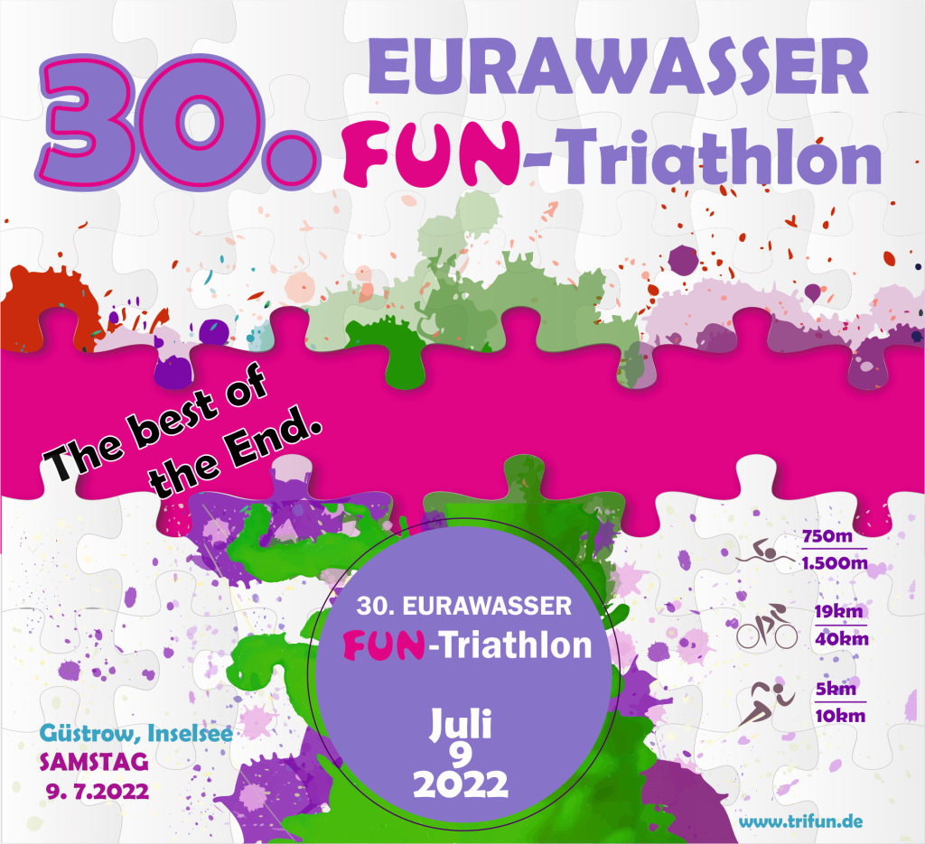 30. EURAWASSER Fun-Triathlon am 09. Juli 2022 am Güstrower Inselsee