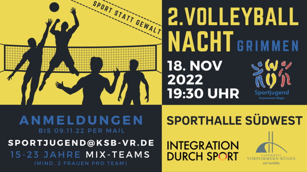 Volleyballnacht „Sport statt Gewalt“ der Sportjugend Vorpommern-Rügen