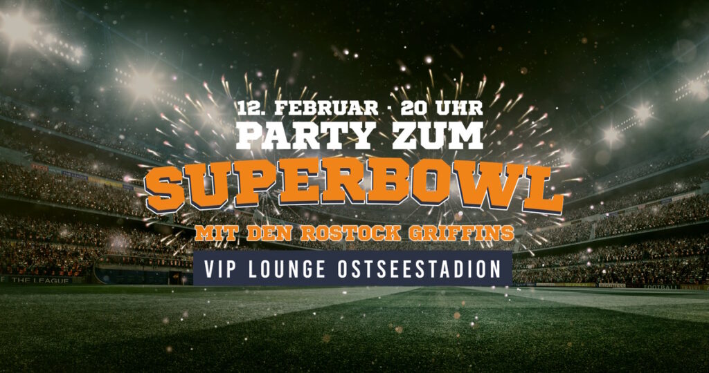 Plakat: Griffins Party zum Super Bowl
