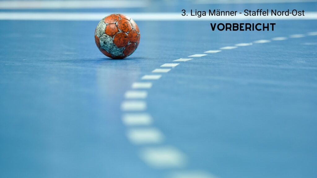roter Handball auf blauem Hallenboden