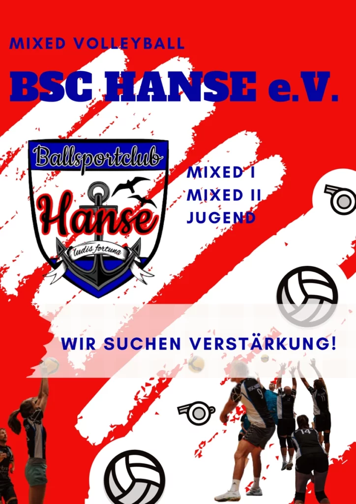 Der BSC Hanse sucht Volleyball-Verstärkung
