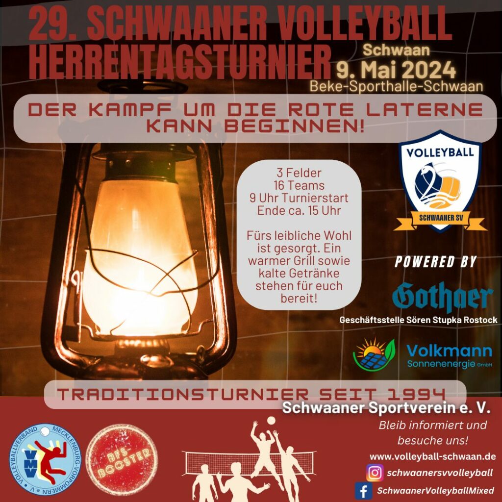 29. Schwaaner Volleyball-Herrentagsturnier 2024