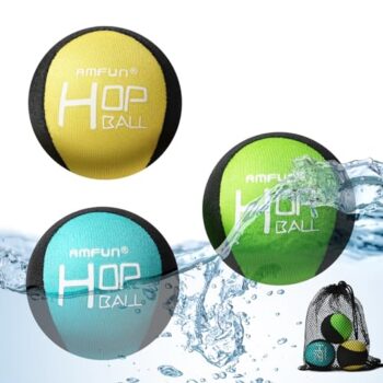 AMFUN 3 Stck Wasserball, Wasserhpfball, Schnelltrocknender Lycra-Bezug Ball, Fr Jugendliche und Erwachsene (Blau + Gelb + Grn)