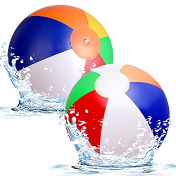 Abeillo Wasserball Aufblasbar, 2 Stck Aufblasbare Wasserblle Dia. 33cm Inflatable Strandblle, Schwimmball, Wasserball fr Beach Balls Pool Party - Kinder und Erwachsene (13 Zoll)