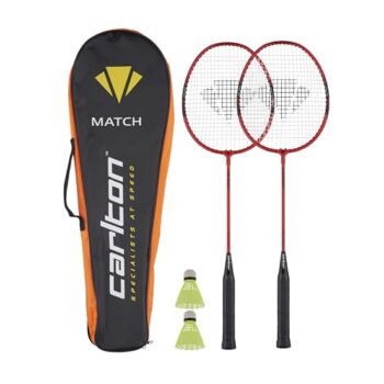 Carlton Badmintonset Match 2 Spieler (2 Schlger, 2 Blle + Tasche), Red/Black