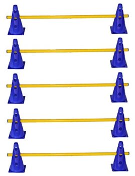 Steckhürdenset - 5 er Set für Koordinationstraining Agility Hundesport Pferdesport Zubehör Lochkegel Fussball Pylone Stangen Lochkegel für Trainingsübungen Trainingszubehör