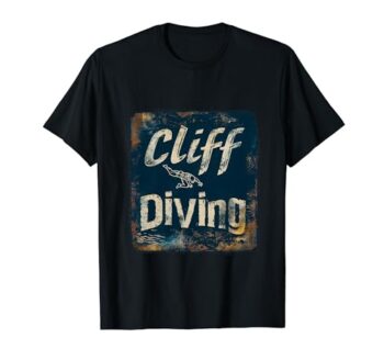 Døds Klippenspringen als Warnschild mit Bauchplatscher Katze T-Shirt