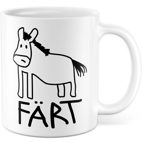 Frt Tasse mit Spruch - Geschenk Lustige Pferde Tasse- Kaffeetasse 330ml aus Keramik - Pferd Mdchen Frauen Geschenkidee Pony Humor Kaffee-Becher