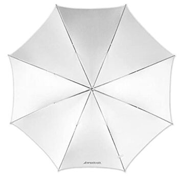 Westcott Klappbarer Blitzschirm, 109 cm (43 Zoll) satinweiß