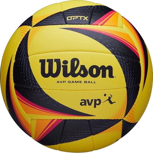 Wilson Volleyball, OPTX AVP VB, Synthetic Leather, Gelb/Schwarz