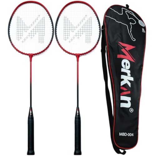 Merkan Badmintonschl&auml;ger-Set f&uuml;r 2 Spieler, leicht und robust, Doppelschl&auml;ger, Tragetasche im Set