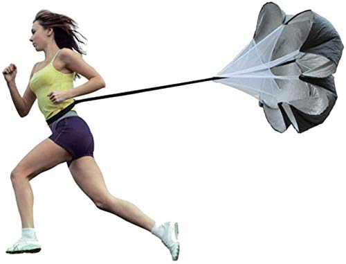 Resistance Fallschirm Umbrella,Running Parachute 56" Speed ​​Training Resistance Fallschirm Regenschirm f&uuml;r Running Chute & Fitness Explosive Power Training (Schwarz)