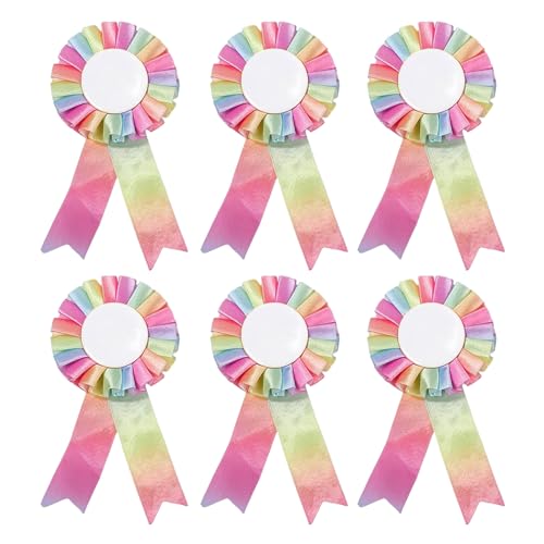 6 St&uuml;ck Turnierschleifen,Turnierschleife Pferd,Turnierschleifen Pferde Set,Hobby Horse Rosettes For Winner,Geeignet f&uuml;r Reitsportveranstaltungen, Sportliche Aktivit&auml;ten, Talentshows im Klassenzimmer