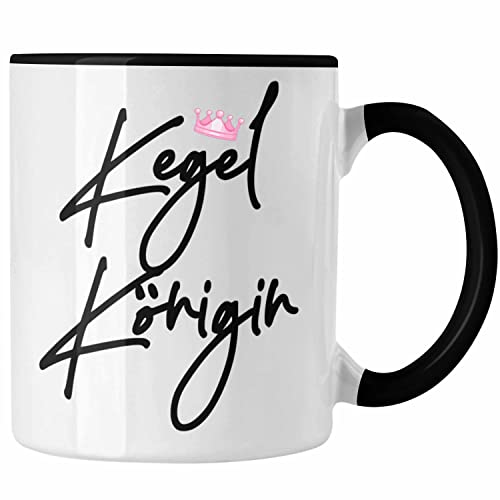 Trendation - Kegel Knigin Tasse Geschenk Frauen Kegelklub (Schwarz)
