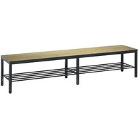 C+P Umkleidebank für Feuchträume, Eiche Sereno, 2 m, Mit Schuhrost