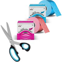 NASARA Kinesiologie Tape 2er Sparset mit Tape-Schere