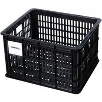 Basil Crate M Fahrradkiste 29,5L Schwarz  robuste, nachhaltige Kunststoffkiste für Damen- und Herrenräder, 33x44x25 cm, kompatibel mit MIK-System