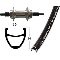 Bike-Parts Laufrad Hinterrad 26x1.75 Zoll  Alunabe silber Festachse 36-Loch Rodi Airline 1 schwarz Nirosta-Speichen