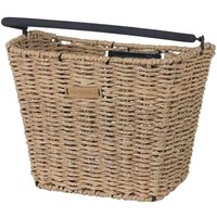 Basil Bremen Rattan Look KF Fahrradkorb, abnehmbar, wetterfest, inkl. KF-Adapterplatte, Soft-Grip-Tragebügel, Maße 27x35x29 cm, braun