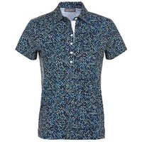 Valiente Rueckenfalte und Druck Halbarm Polo navy