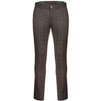 Alberto ROOKIE-7 - Jersey Check Chino Hose braun