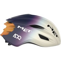 MET Manta Mips Helm UAE Team ADQ Edition 2025 Lila Beige, Größe S (52-56 cm)