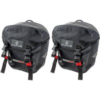 M-Wave Fahrradtaschen MANITOBA Set - 2 Seitentaschen je 12,5 Liter, wasserdicht, reflektierend, schwarz
