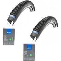 Schwalbe 2x Drahtreifen MARATHON PLUS MTB  27.5x2.25 + 2x Schwalbe Schlauch AV19
