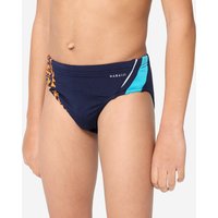 Badehose Slip Jungen - 900 Yoke blau/orange