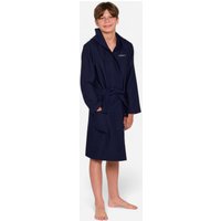 Bademantel Mikrofaser Kinder kompakt Kapuze - dunkelblau