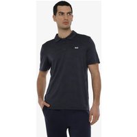 Marineblaues Herren-Poloshirt aus synthetischem Material für Fitness