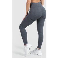 Damen High Waist Leggings Amaze Ripp Anthrazit Melange