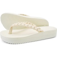 Damen wedgy*weave Zehentrenner Perlweiß