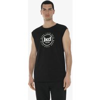 Schwarzes synthetisches Fitness-T-Shirt für Herren