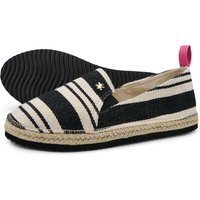 Damen flip*flop espadrille*striped Espadrilles Schwarz