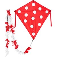 Kinderdrachen Eddy Pünktchen (rot), Einleiner - flugfertig inkl. Schnur