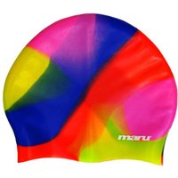 Maru Long Hair Mehrfarbige Silikon-Badekappe – Rosa/Blau/Rot