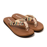 Flip Flops Damen Brasileras Beige mit Gummisohle