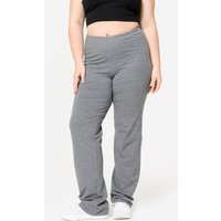 Leggings Damen ausgestelltes Bein Baumwolle - grau