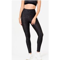 Leggings Damen hoher Taillenbund - Leopardenprint dunkelgrau