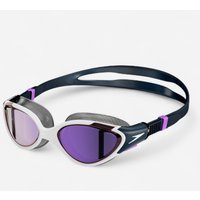 Schwimmbrille Damen verspiegelte Gläser - Speedo Biofuse 2.0 dunkelblau/weiss